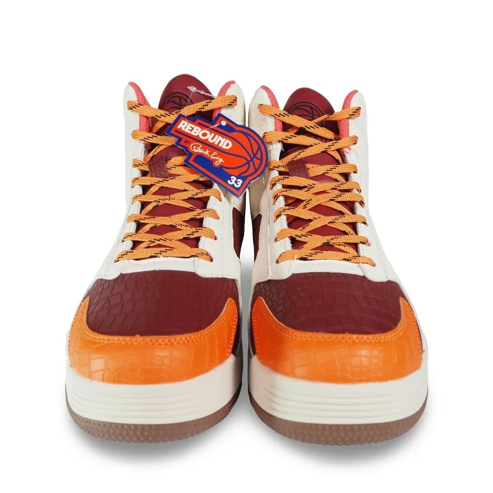 Patrick Ewing Rebound High Top Basketball Shoes‎ Men 10 Orange Brown 1RMBE09-907